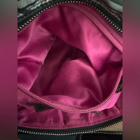 Coach Purple & Black Tartan Handbag - Picture 8 of 9